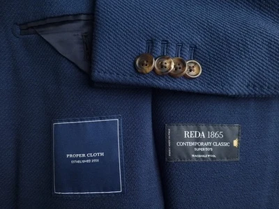 Proper Cloth Blazer 44R Blue Excellent Condition REDA Jacket Sport Coat - Image 1 of 4