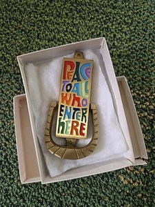 1969 Terra Sancta Guild PEACE TO ALL WHO ENTER HERE Brass Door Knocker Israel - Picture 1 of 2