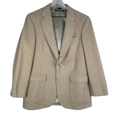 Vtg Brooks Brothers Blazer Mens 40R Tan Brooksgate Sport Coat Jacket Academia - Image 1 of 4