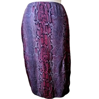 Purple Snakeskin Print Knee Length Skirt Size Small - Image 1 of 4