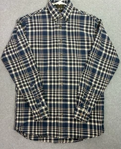 Camisa para hombre Viyella London pequeña azul a cuadros abotonada manga larga hecha en Canadá - Imagen 1 de 6