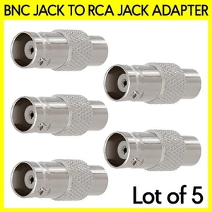 5 Pack BNC Jack to RCA Jack Adapter Coax Cable Connector Converter CCTV Camera - Picture 1 of 3