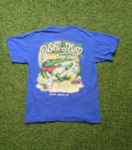 Vintage Y2K Ron Jon Surf Shop Shirt Men's Size Medium Blue Cocoa Beach FL - Picture 1 of 7