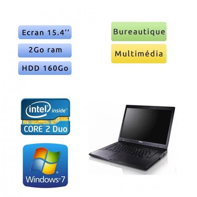 Occasion - Dell Latitude E5500 - Windows 7 - C2D 2Go 160Go - 15.4 - Ordinateur P - Photo 1/3