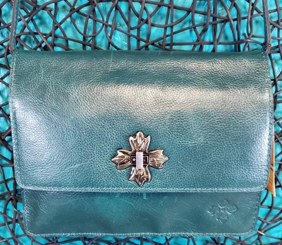 Patricia Nash Distressed Vintage Collection Consilina Leather Bag Blue Coral NEW - Image 1 of 4