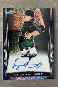 LOGAN GILBERT 2018 Leaf Metal Flash AUTO Autograph Black Prizm REF #32/50 - Picture 1 of 2