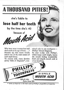 1951 Werbung für PHILLIPS "Dental Magnesia" Zahnpasta (2) kleine Vintage Printanzeige - Bild 1 von 1