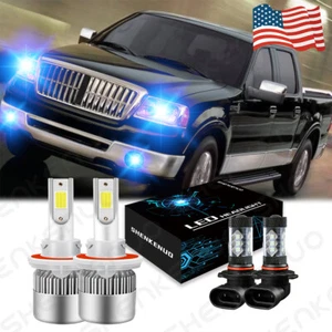 For Lincoln Mark LT 2006-2008 LED Headlight High/Low+Fog Light 4PC Bulbs 8000K - Picture 1 of 10