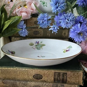 Victorian MINTON Serving Fruit Bowl Decorative Violas Violets 9.25” Excellent - Picture 1 of 11