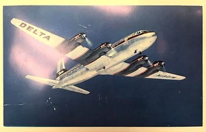 Postal vintage de DC-6 Deltaliner - Imagen 1 de 2
