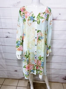 Catherines Womens Shirt Dress Size 3XWP Floral Button Up Long Sleeve - Picture 1 of 10