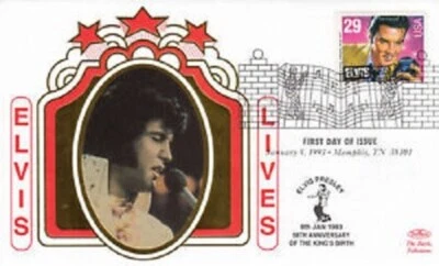 USA 1993 BENHAM FDC - "ELVIS LIVES" Elvis Presley 29c. - First Day MEMPHIS - Image 1 of 2