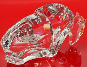 Swarovski Crystal Large Buffalo Bison Figurine Swan Logo Mint Condition 2.3 Lbs - Picture 1 of 8