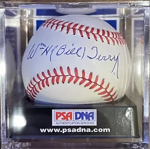 RARE Bill Terry Single Signed Baseball PSA GRADED 9 Hall of Fame - Picture 1 of 2