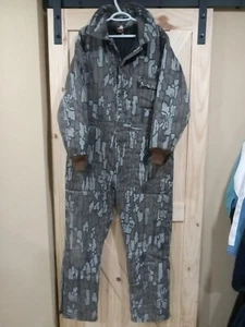 Red Head Mens L Reg Insulated Coveralls Crumley Trebark Camo Hunting Blue Bill - Picture 1 of 10