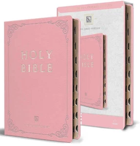 KJV Heilige Bibel, Riesendruck Thinline Großformat, rosa - Bild 1 von 1