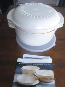 Tupperware TupperWave Microwave Stack Cooker 4pc Set - Almond - Picture 1 of 4