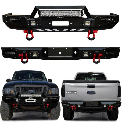 Vijay Fit 1993-1997 Ford Ranger Front or Rear Bumper w/Winch Plate & LED Lights Foto 1 de 4
