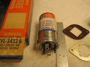 Nos Sprague TVL-3432.6 120/60/20uF@150/150/25 VDC Twist-Lok Elektrolytkappe - Bild 1 von 1
