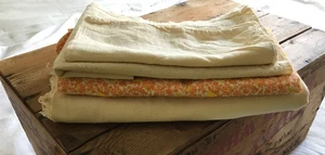 4 Vtg. Plain Muslin & Flowered Feedbags Clean Fabric Sacks Antique Sugar Flour - Picture 1 of 17