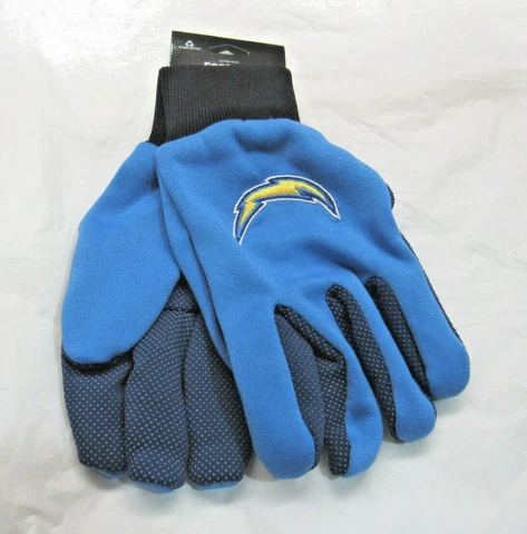 NFL LA Chargers Team Colored Palm Utility Gloves Royal w/ Navy Palm by FOCO Cover