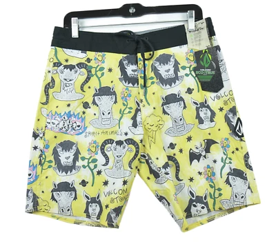 Volcom Surf Vitals Ozzy Stoney 19" Boardshorts Glimmer Yellow Men's 30 NWT - Image 1 of 4