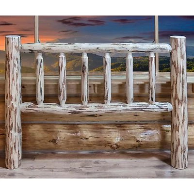 Rustic Log Headboards Lodge Cabin Head Boards Amish Made Furniture Beds  - Image 1 of 4