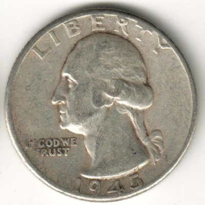 USA - 1945P - Washington ¼ $ - Silver Eagle - no mint mark - #12367RG - Image 1 of 2