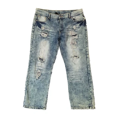 Red Ape jeans men's 40 x 30 relaxed straight blue denim pants Y2K distressed - Image 1 of 4