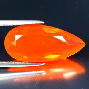 4.65 ct Fair Pear Cut (20 x 10 mm) Heated Orange Fire Opal Loose Gemstone - Picture 1 of 2