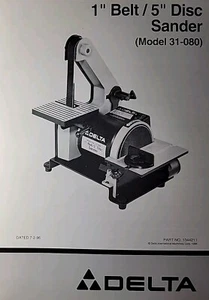 Delta 1996 1"x30 Belt / 5" Disc Sander Blade Sharpener Tool 31-080 Owners Manual - Picture 1 of 3