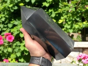 Giant 20cm Shungite Crystal Tower - EMF Shielding, Energy Protection & Decor - Picture 1 of 2