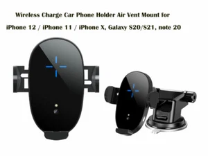 15W Auto Open Close Wireless Charging Mobile Phone Car Holder w/ Air Vent Clip  - Picture 1 of 3