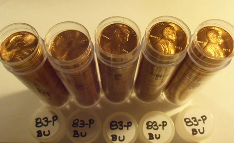 1983 P BU Lincoln Cent Roll, One of Five available rolls Cover