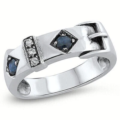 ANILLO HEBILLA ESTILO VICTORIANO PLATA ESTERLINA 925 DISEÑO VINTAGE 859X Foto 1 de 2