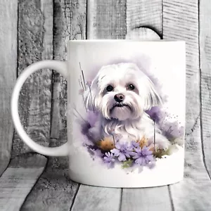 More details for pet dog mug, watercolour maltese - ideal gift, birthday, christmas