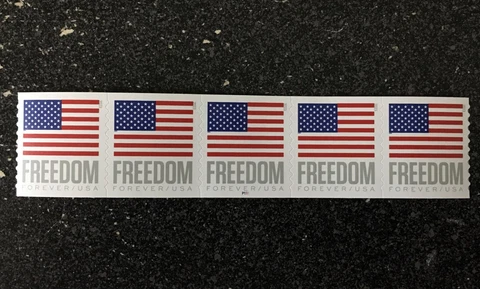 2023USA #5788 Forever US Flag Freedom - PNC Plate (#P111) Coil Strip 5 (APU) Cover