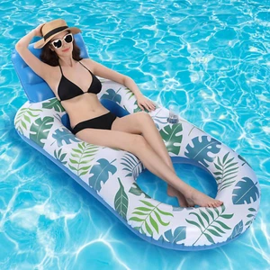 Inflatable Pool Floats Adult Lounger, 67" X 35" Giant Pool Floaties Lounge heavy - Picture 1 of 11