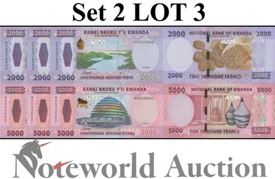 RWANDA 2000 5000 Francs/Amafaranga 2024 P 44 45 New Design Set 2 Lot 3 UNC - Image 1 of 3