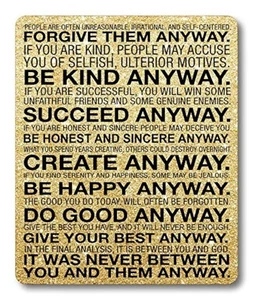 Gaming Mouse Pad Custom,Mother Teresa Anyway Quote Mouse pad 9.5 X 7.9 Inch 2... - Picture 1 of 7