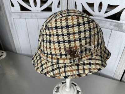 Sombrero de cubo a cuadros vintage Daks London tweed a cuadros Sherlock Foto 1 de 4