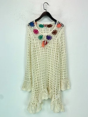 Joe Browns Cream Crochet Floral Boho Tunic Flared Sleeve UK 12/14 NEW - Image 1 of 4