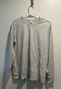 NICE! Lululemon 10 All Yours Cotton Long Sleeve Shirt Heathered Core Medium Grey - Picture 1 of 4