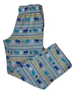 🍃Cat & Jack™ Boys Christmas Moose Pajama Pants | Gray /Size M (8-10) - Picture 1 of 3