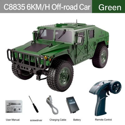 JJRC C8835 Jeep 2.4G 4WD 6KM/H 50M Diatance Winch Weapon Off-Road RC Crawler Car - Image 1 of 4