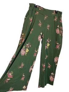 Toad&Co Damen Hose Chaka weites Bein Größe XL grün geblümt Pull On - Bild 1 von 7
