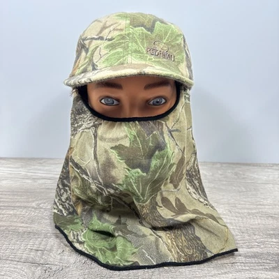 VTG RedHead Realtree Camo Short Brim Hunting Snapback Hat w/ Face Mask USA Made - Image 1 of 4