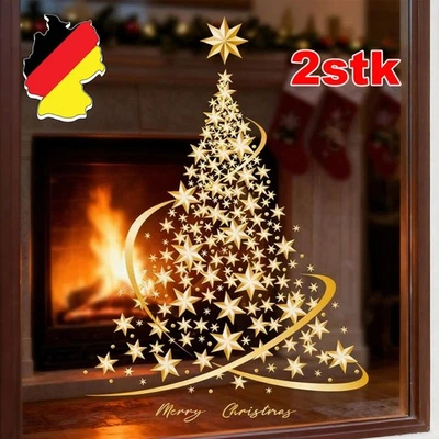 Christmas Tree Window Stickers, Glass Window, Winter, PVC Stickers, Window Decoration - Image 1 of 4