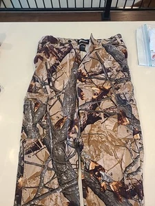 REAL TREE Camouflage Cargo Hunting Hiking Pants Mens Sz 32x34 Ripcord Tie Hems - Foto 1 di 5