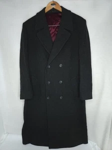 VTG London Fog Mens 40 Long Double Breasted Long Lined Trench Coat Gray USA MADE - Picture 1 of 14